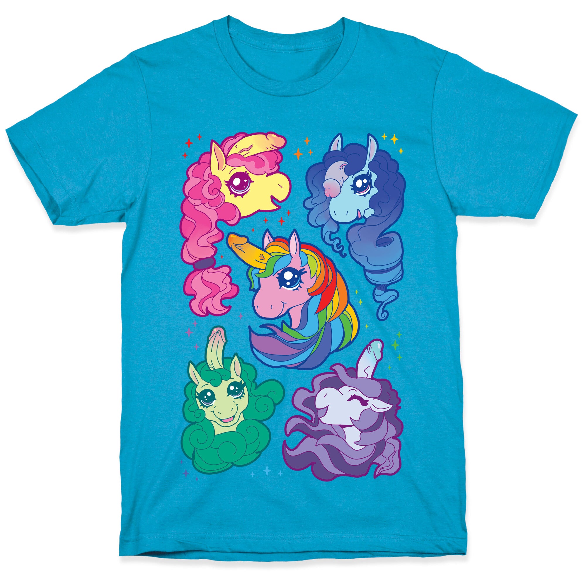 Unicorn Penis Pattern Unisex Triblend Tee